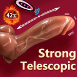 Thick Dildo Thrusting G-Spot Dildo Vibrator, Silicone Realistic Anal Dildo With 360° Swing, 9 Vibrating, 42? Heating, Butt Plug Whit Suction Cup For Vagina Anal Play Sex Toys For Women Men