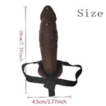 Wearable Strap-On Silicone Dildos Hollow Shaft Adult Sex Toys,Detachable Silicone G Spot Stimulator Vagina Massager Female Masturbator Sex Toys For Women Lesbian Couple (Brown)