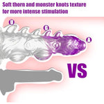 Monster Dildo Knot,7.6 In Fantasy Dildo With Big Knots And Suction Cup,Clear-Purple Gradient Adult Toys For Beginner Women
