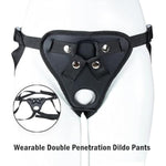 Double Penetration Strap On Harness Pants Adult Anal Sex Toy With Double Hole For Male Couples Adjustable Wearable Dildo Pants Bdsm Sex Restraint With Two O Rings Universal For Different Penis Sizes