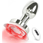 Rose Anal Plug Sex Toys Vibrator, Metal Adult Toy Vibrating Butt Plug With 10 Light Up & 10 Vibrating Modes, Remote Control Prostate Massager Adult Sex Toys & Games, Adult Toys For Women And Men