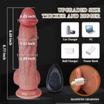 8.59" Thrusting Dildo Vibrator Adult Sex Toys,Realistic Huge Thick Silicone Fake Penis With Strong Suction Cup,Remote Control 7 Vibrations & Thrusting Sex Machine For G Spot & Anal Play.