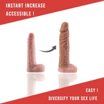 Penis Sleeve Extender Cock Sleeve Extension Sheath Silicone Penis Ring Enlarge Thicken Reusable Realistic Condom Enlarger Male Sex Toy for Men Couples