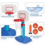 Basketball Hoop Indoor Outdoor Toys For Toddlers 1-3, Kids Basketball Hoop With 3 Balls, Adjustable Mini Basketball Goal, Birthday Sports Toys Gift For Baby Boys Girls Age 1 And Up - Blue