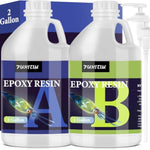 Crystal Clear Epoxy Resin Kit, 2 Gallon Set, Includes 1 Gallon x 2 Bottles