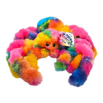 8" Rainbow Splatter Spider. Soft, Furry Plush With Hard Eyes. Stuffed Animal.