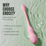 Inflatable Anal Vibrator - Butt Plug with Hand Pump for Couples Play