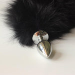 Multi-Function Fox Tail Anal Plug With Stylish Keychain Attachment (Black, Meium Plug)