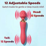 Dual Motor Wand Massager for Women – 2-in-1 G?Spot & Clitoral Stimulator, 12 Modes, Rechargeable, Waterproof, Powerful Quiet Vibrator, Sex Toy for Couples, Personal Use, Travel, Beginners & Advanced