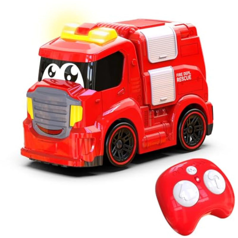 Remote Control Car For Toddlers 1-3 Fire Truck Toy For Ages 2-4 Lights & Sounds Emergency Cars Preschoolers Fire Engine For Boys & Girls