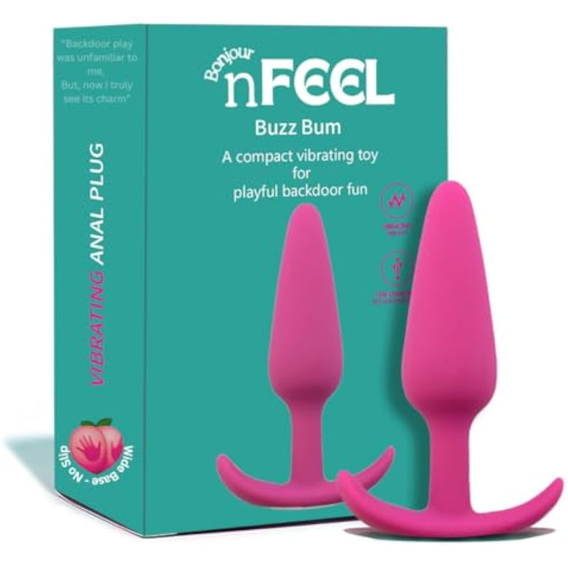 Buzz Bum Vibrating Anal Plug With 10 Vibration Modes, Shower-Ready, Rechargeable, Long-Lasting With Body-Safe Silicone