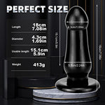 Mushroom Head Shape Black Anal Dildo with Big Suction Cup, Big Thick Anal Plug Adult Sex Toy for Women Men