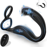 Male Prostate Massager Anal Sex Toys 360°Rotating Dildo With 10 Vibration Modes C-Shaped Remote Control Anal Butt Plug With Silicone Cock Rings Male Vibrator P-Spot Stimulator Adult Toys For Couples