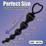 Anal Beads Butt Plug Silicone Sex Toys Flexible Anal Chain Link With 6 Heart Balls Prostate Massage Anal Trainer Anus Dilator Anal Plug Anal Dildo Adult Toy For Women And Men Beginner(Black)