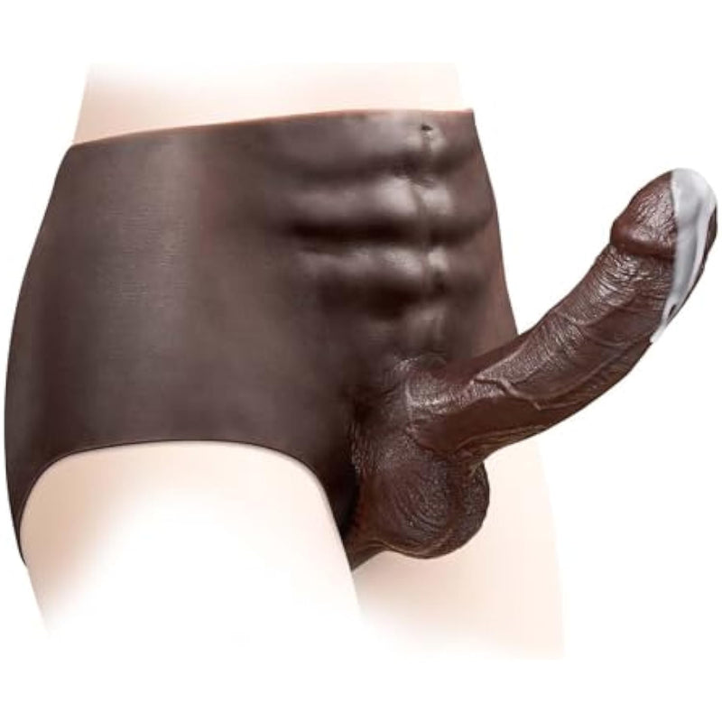Strap On Dildo Sex Toys - Strap On Harness With 7.3" Huge Solid Black Dildo, Elastic Silicone Wearable Dildos Panties Simulation Transgender Clothing Adult Sex Toy For Lesbians Couple
