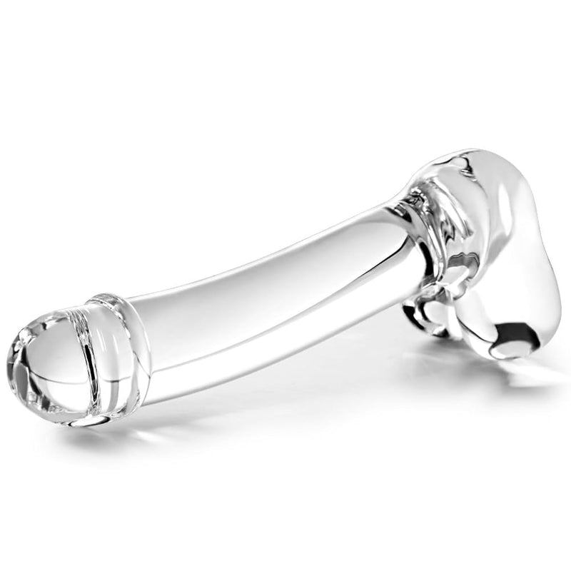 Beginner'S 6.7-Inch Small Crystal Glass Dildo, Prostate Massager, Thin Glass For A Cool Touch, With Slim Curved Shaft And Egg, Small Cute Dildo For Vaginal G-Spot And Anal Adult Toys