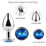 Anal Butt Plug 3Pcs Trainer Kit Metal Butt Plug Anal Trainer Toys Fetish Kinky Sex Love Games For Starter Beginner Men Women Couples (Blue)