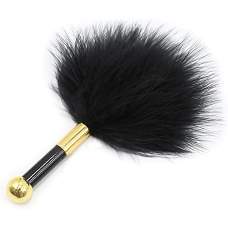Sm Flirting Feather Tickler Feather Tickler Multi-Function Cosplay Feather Teaser Small Anal Plug Stainless Steel Butt Plug Skin Stimulator Black