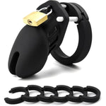 Silicone Cock Cage Chastity Cage Chastity Device For Male Penis Exercise (Black, A122)