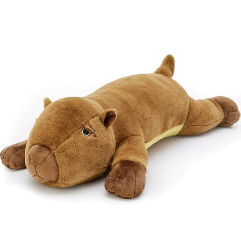 39.4" Capybara Plush Pillow, Cute Capybara Stuffed Animal, Soft Sleeping Capybara Throw Pillow Birthday Christmas Festival Gifts For Kids Adults (Dark Brown)