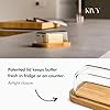Glass butter dish with airtight lid that keeps butter soft - For countertop and refrigerator door shelf - Butter tray with lid fridge - Butter holder for counter - Covered butter dishes with lid