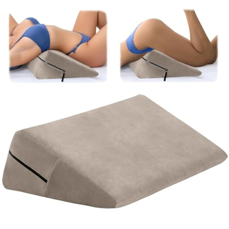 Sex Pillow Wedge Men Women Adult Sex Toys & Games Intimate Positioning Pillow In Bed, Seat, Sofa, Chair, Sexy Things Couples Sexual Wellness, Position Cushion Furniture For Bedroom Stuff, Beige
