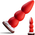 8" Strawberry Fantasy Knot Dildo With Strong Suction Cup, Silicone Animal Monster Dildo Cute Large Butt Plug With 3 Knots, Fantasy Anal Sex Toys For Women & Men