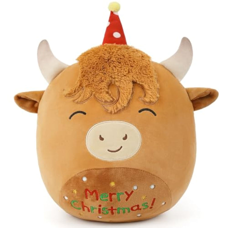 14'' Highland Cow Stuffed Animals Plush Pillows, Scottish Highland Cattle Plushies, Soft Stuffed Cow Plush Toys For Cuddle & Squish, Highland Cow Decor For Kid Adult