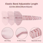 2 Pack Silk Sleep Mask Set Adjustable, Blush Pink & Black