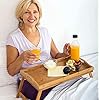Large Bed Table Tray with Folding Legs - Breakfast Tray with Handles - Bamboo Bed Tray for Bed, Sofa, Eating and Laptops, Snacking and Working