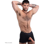 Armor Boxer Harness With O-Ring Made With Breathable Cotton Blend For Men Women. Supportive Elastic Fits Most Strap On Dildos Band Machine Washable. Medium/Large - Black