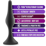 Anal Adventures Platinum Silicone Beginner Plug Small - Tapered Plugs For Anal Training And Beginners Play - Comfortable Base For Safety And Long Term Wear - Sex Toy