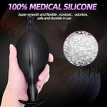 New Silicone Inflatable Bead Anal Plug With Solid Center Silicone Anal Balloon Pump With Quick Release Valve,Anal Sex Toys For Beginners And Advanced Users,Adult Sex Toys