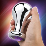 Big Anal Butt Plug,Bulb-Shaped Metal Anal Plug With Purple Gemstones, Anal Toys For Prostate Massage And Sphincter Stretching, Anal Sex Toys For Men Women Couples (L)