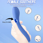 Silicone 10 Ava Wand Vibrators Cordless Curved Adult Massager,Rechargeable Portable Ava Clit Women Stimulator Sex Toys,Handheld Vibrating Personal Massage Clitoral Stimulator (Blue)
