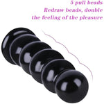 Anal Bead Butt Plug Trainer - Anal Bead Butt Plug Dildo With 5 Gradual Large Bead, Anus Dilator Anal Ball Anal Plug Prostate Massage Vaginal Anal Sex Toys For Men Women (Black)