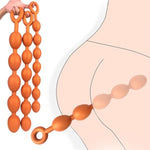 Liquid Silicone Anal Plug Extra Long Anal Beads Butt Plug With Safe Pull Ring Design Anal Chain Anal Sex Toys Adult Sex Toys For Women Men And Couples (S)