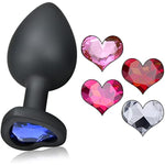 3 Pcs Anal Plug Silicone Heart Butt Plug Anal Butt Plug With 5 Colors Heart Crystal Replaceable Fantasy Sex Masturbation Anus Stimulation Anal Sex Toys For Male Female Couples Beginners