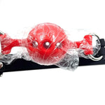 Bondage Soft Black Rubber Silicone Ball Gag With Breather Holes 1.5" Ball Dia (S (1.5" Ball Dia), Red)