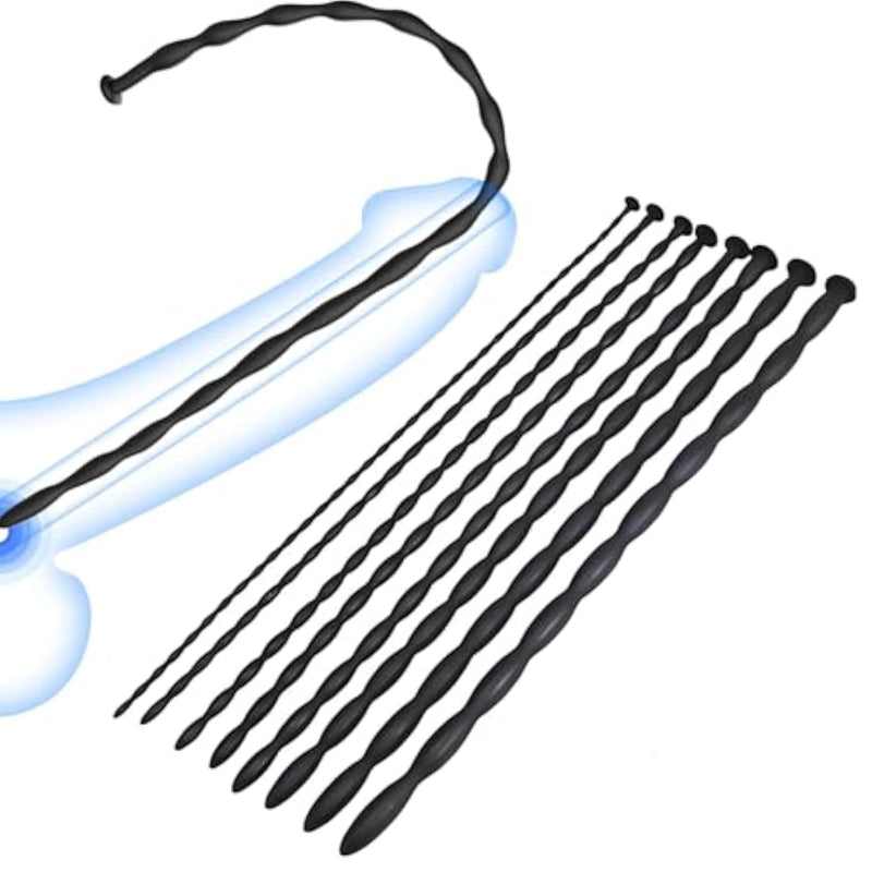 8 Sizes Urethral Sounds Silicone Penis Sounding Rods Penis Plug,Urethral Plug Urinary Dilator Urethra Masturbation Rod,Suitable For Beginners And Advanced Usersset