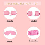 7 Pcs BDSM Restraint Kit for Couples – Adjustable Bondage Accessories Set