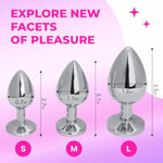 Anal Plug 3Pcs – Jeweled Butt Plugs – Luxury Anal Sex Toys – Steel Butt Plug For Men & Women – Sex Massage