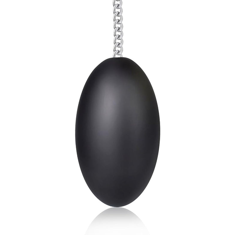 Liquid Silicone Anal Plugs Egg-Shaped Butt Plug With Stainless Steel Pull Chain Prostate Massager Vaginal Stimulation For Women Men Couple (M)