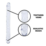Doc Johnson Crystal Jellies - Double Dong -18 Inch - Double Sided Dildo - Clear