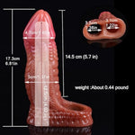 Soft Male Extender Condom Penis Enlarge Sleeve, Silicone Animal Penis Enlargement Extension Sheath With Cock Ring, Penis Enlargement Pump,Adult Hollow Dildo Couples Reusable Sex Toy