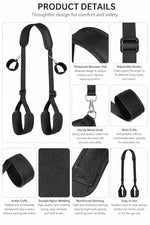 Adult Restraint Harness Set, Adjustable Nylon Bondage Straps with Padded Wrist & Ankle Cuffs, Shoulder Pad and Metal Hooks, BDSM Role Play Accessories for Couples