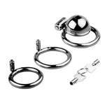Push-On Chastity Lock/Cock Cage Set With 3 Penis Rings Steel Round Cap Chastity Cage Male Sm Bondage & Restraint Sex Toys For Mens