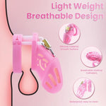 Chastity Cage With Chastity Belt, Silicone Cock Cage & Strap, Male Chastity Devices 5 Cock Rings Bondage Restraints, Breathable Penis Cage Exercise And Abstinence, Bdsm Games Sex Toy For Men (Small)