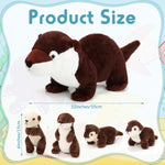 5 Pcs Gifts For Christmas Women Sea Otter Stuffed Animals Large Mommy Sea Otter Plush With 4 Cute Babies In Her Zippered Belly For Boys Girls Birthday Gifts Ocean Party Decors