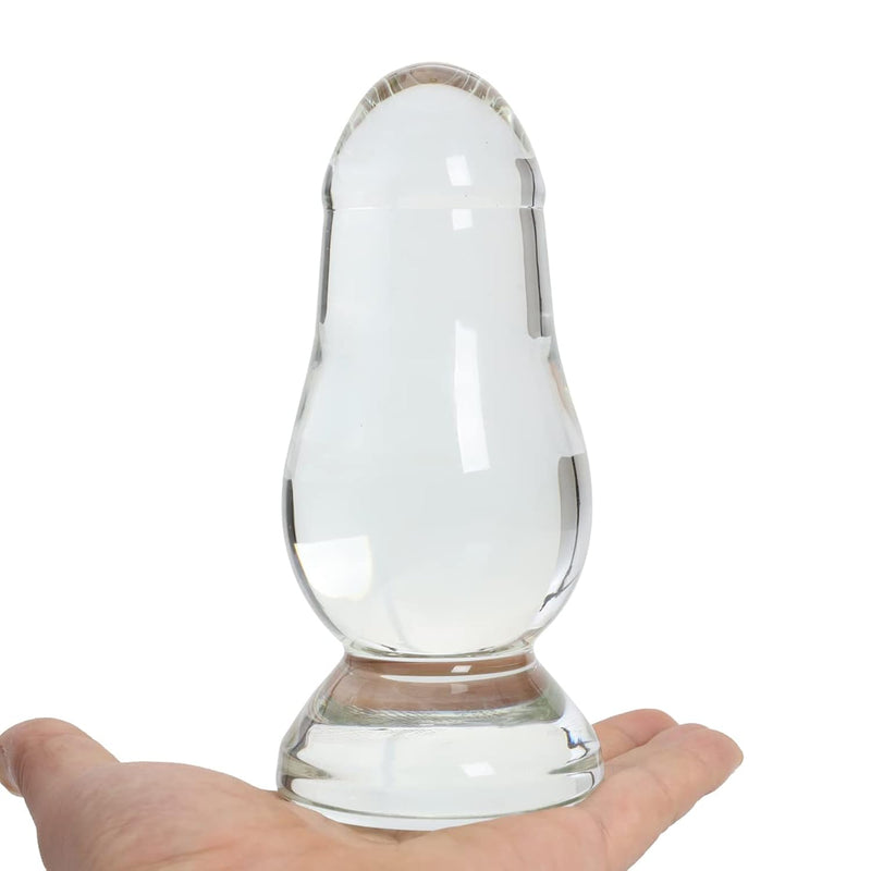 Large Rocket Glass Anal Dildo Big Crystal Butt Plug Anal Trainer Butt Expander Toy For Women Men Masturbation (Small)